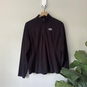 The North Face Lightweight Pullover Jacket Fleece Zip Up Long Sleeve Logo Front